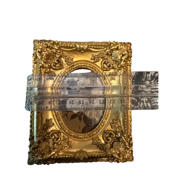COPY - Vintage Ornate Gold-Tone Tabletop Picture Frame With Floral Design 5.5" … - Picture 3 of 4